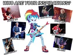 Size: 4096x3072 | Tagged: safe, derpibooru import, rainbow dash, human, audioslave, brian may, chris shiflett, eric clapton, foo fighters, guitar, guns and roses, image, irl, irl human, musical instrument, photo, png, queen (band), rage against the machine, slash, tom morello, van halen