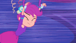 Size: 600x336 | Tagged: safe, derpibooru import, screencap, rainbow dash, scootaloo, equestria girls, equestria girls (movie), animated, belt, boots, clothes, duo, duo female, eyes closed, fall formal outfits, female, fingerless gloves, flying, gif, gloves, grin, humans riding humans, image, open mouth, open smile, ponied up, shoes, sleeveless, smiling, spread wings, wings