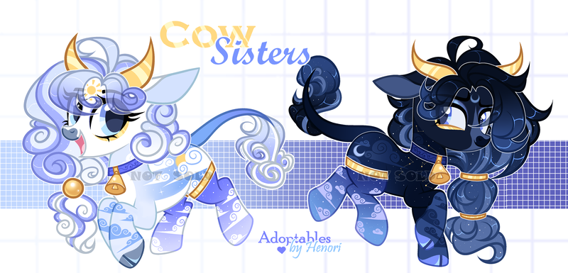 Size: 5200x2500 | Tagged: safe, artist:henorinya, derpibooru import, oc, unofficial characters only, cow, cow pony, pony, base used, eyelashes, female, image, mare, png, reference sheet, smiling