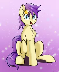 Size: 946x1160 | Tagged: safe, artist:exploretheweb, derpibooru import, star dancer, earth pony, pony, chest fluff, cute, female, image, png, raised hoof, sitting, solo