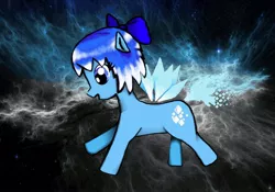 Size: 1280x894 | Tagged: safe, artist:kris110940, derpibooru import, ponified, fairy, fairy pony, original species, pony, cirno, crossover, female, filly, foal, image, jpeg, solo, touhou