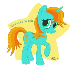 Size: 2300x2000 | Tagged: safe, artist:praisecastiel, derpibooru import, oc, oc:reverie wish, ponified, unofficial characters only, pony, unicorn, care bears, female, freckles, full body, high res, hooves, horn, image, mare, png, raised hoof, signature, simple background, smiling, solo, standing, transparent background, unicorn oc, wish bear