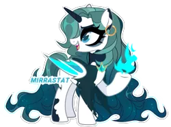 Size: 3243x2405 | Tagged: safe, artist:mirrastat, derpibooru import, oc, unofficial characters only, alicorn, bat pony, bat pony alicorn, pony, base used, bat pony oc, bat wings, ear piercing, earring, eyelashes, female, horn, image, jewelry, makeup, mare, open mouth, piercing, png, pyromancy, simple background, smiling, solo, transparent background, wings