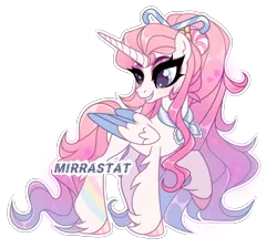 Size: 2500x2237 | Tagged: safe, artist:mirrastat, derpibooru import, oc, unofficial characters only, alicorn, pony, alicorn oc, base used, bow, clothes, colored wings, eyelashes, female, grin, hoof polish, horn, image, looking back, makeup, mare, png, scarf, simple background, smiling, solo, transparent background, two toned wings, wings