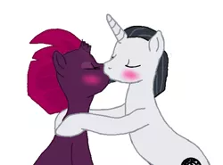 Size: 581x429 | Tagged: safe, artist:decokelow, artist:nawnii, derpibooru import, chancellor neighsay, fizzlepop berrytwist, tempest shadow, pony, unicorn, blushing, eyeshadow, female, image, kissing, makeup, male, mare, png, shipping, sitting, stallion, straight, tempest neighsay
