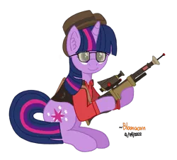 Size: 1233x1117 | Tagged: safe, artist:bloonacorn, derpibooru import, twilight sparkle, unicorn, /mlp/, /mlp/ tf2 general, image, png, simple background, solo, team fortress 2, transparent background, unicorn twilight