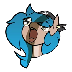 Size: 1250x1250 | Tagged: safe, artist:detpoot, derpibooru import, oc, oc:rusty doubloon, unofficial characters only, pony, colored, ear piercing, female, flat colors, hat, image, mare, not what it looks like, open mouth, piercing, png, surprised