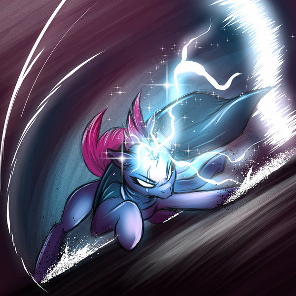 Size: 2000x2000 | Tagged: safe, artist:draft the filmmaker, derpibooru import, tempest shadow, pony, unicorn, badass, female, glow, glowing eyes, high res, image, lightning, mare, png, slide, solo