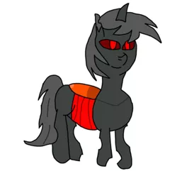 Size: 753x746 | Tagged: safe, artist:tobythechangeling, derpibooru import, oc, oc:toby, changeling, insect, derpibooru community collaboration, 2022 community collab, cute, drawing, gray mane, image, orange shell, png, red eyes