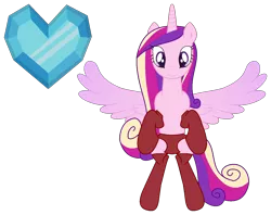 Size: 1306x1036 | Tagged: suggestive, artist:westrail642fan, derpibooru import, princess cadance, alicorn, bipedal, crystal heart, image, png, red panties, red socks, spread wings, westrail642fan's cadance template, wings