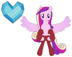 Size: 1306x1036 | Tagged: suggestive, artist:westrail642fan, derpibooru import, princess cadance, pegasus, bipedal, crystal heart, image, png, race swap, red panties, red socks, spread wings, westrail642fan's cadance template, wings