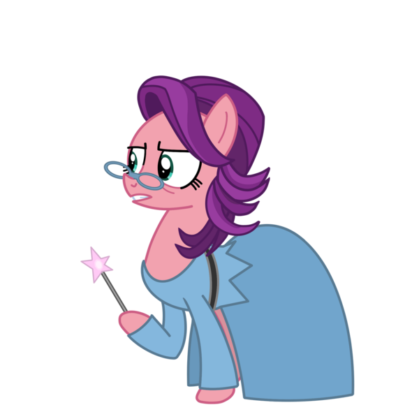 Size: 1280x1281 | Tagged: safe, artist:chanyhuman, derpibooru import, spoiled rich, earth pony, pony, clothes, cosplay, costume, dreamworks, dress, fairy godmother, female, glasses, image, magic wand, mare, png, shrek, shrek 2, spoiled milk, vector