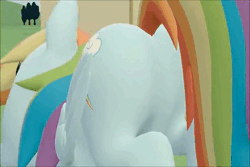 Size: 720x480 | Tagged: safe, artist:acid flask, derpibooru import, derpy hooves, rainbow dash, soarin', pegasus, pony, 3d, animated, butt, butt shake, female, giant pony, giantess, huge butt, image, large butt, macro, mare, one eye closed, plot, ponyville, rainbutt dash, revamped ponies, sfm ponyville, smiling, smirk, source filmmaker, spread wings, stretching, webm, wings, wink, youtube link
