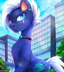 Size: 900x1000 | Tagged: safe, artist:lostdreamm, derpibooru import, oc, oc:rosalia, unofficial characters only, earth pony, pony, choker, earth pony oc, female, image, jpeg, solo