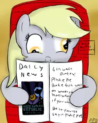 Size: 880x1107 | Tagged: safe, artist:freefraq, derpibooru import, derpy hooves, pegasus, pony, female, image, newspaper, png, reading, solo