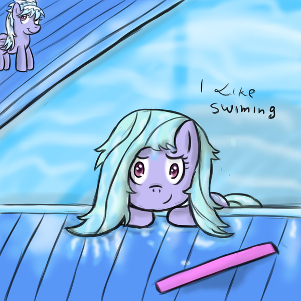 Size: 900x900 | Tagged: safe, artist:freefraq, derpibooru import, cloudchaser, flitter, pegasus, pony, duo, female, image, png, swimming, swimming pool, wet, wet mane