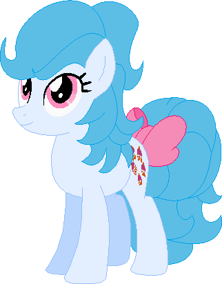 Size: 322x412 | Tagged: safe, artist:cloudyglow, artist:selenaede, artist:victorfazbear, derpibooru import, cupcake (g1), earth pony, pony, base used, bow, g1, g1 to g4, g4, generation leap, image, png, simple background, tail, tail bow, transparent background