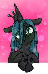 Size: 1248x1899 | Tagged: safe, artist:sexygoatgod, derpibooru import, queen chrysalis, changeling, changeling queen, canterlot wedding 10th anniversary, cute, cutealis, female, floppy ears, image, looking at you, png, shy, solo, solo female, weapons-grade cute