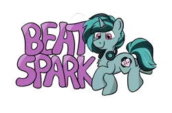 Size: 2922x1927 | Tagged: safe, artist:single purpose, derpibooru import, oc, oc:beatspark, unofficial characters only, pony, unicorn, badge, con badge, cutie mark, image, png, simple background, solo, text, transparent background