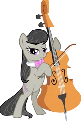 Size: 3601x5398 | Tagged: safe, artist:moongazeponies, derpibooru import, octavia melody, earth pony, pony, the best night ever, absurd resolution, bipedal, bow (instrument), bowtie, cello, cello bow, female, image, mare, musical instrument, png, simple background, solo, transparent background, vector