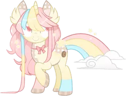 Size: 1546x1178 | Tagged: safe, artist:cafne, derpibooru import, oc, unofficial characters only, pony, unicorn, base used, choker, ear fluff, eyelashes, female, hoof polish, horn, image, mare, multicolored hair, png, rainbow hair, raised hoof, simple background, smiling, solo, transparent background, unicorn oc