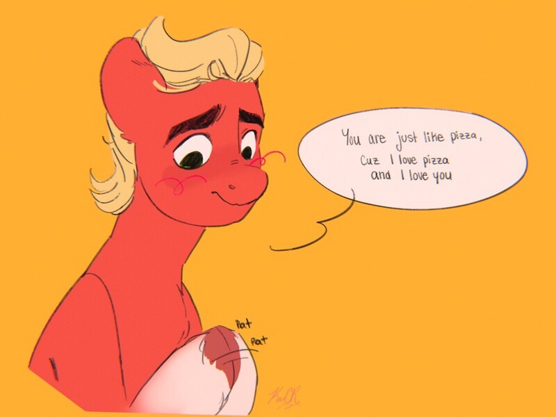 Size: 1280x960 | Tagged: safe, artist:latiatonta, derpibooru import, sprout cloverleaf, earth pony, pony, blushing, dialogue, g5, image, jpeg, male, solo, speech bubble, stallion, tapping