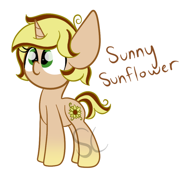 Size: 805x758 | Tagged: safe, artist:sugarcloud12, derpibooru import, oc, oc:sunny sunflower, pony, unicorn, female, filly, foal, image, png, simple background, solo, white background