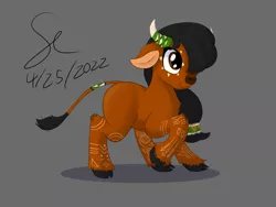 Size: 4000x3000 | Tagged: safe, artist:malixcrash, artist:megabyte1835, derpibooru import, oc, oc:toughtail, buffalo, cloven hooves, female, fetlock tuft, horns, image, png, shading, simple background, solo