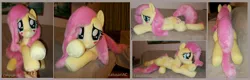 Size: 7416x2360 | Tagged: safe, artist:calusariac, derpibooru import, fluttershy, pegasus, pony, fluttershy plushie, image, irl, jpeg, life size, photo, plushie, solo