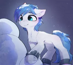 Size: 4000x3549 | Tagged: safe, alternate version, artist:magnaluna, derpibooru import, oc, oc:crystal shard, unofficial characters only, crystal pony, pony, image, jpeg, snow, solo