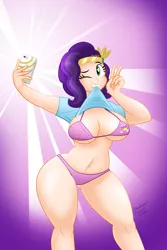 Size: 2000x3000 | Tagged: suggestive, artist:aleximusprime, derpibooru import, pipp petals, adorasexy, beautiful, bikini, bra, breasts, busty pipp petals, cleavage, clothes, curvy, cute, g5, image, mobile phone, one eye closed, panties, peace sign, phone, pinup, png, selfie, sexy, shirt, shirt lift, smartphone, sultry pose, swimsuit, underwear, wink