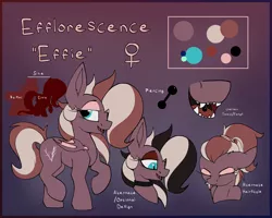 Size: 2000x1600 | Tagged: safe, artist:arume_lux, derpibooru import, oc, oc:efflorescence, unofficial characters only, bat pony, pony, bat pony oc, bat wings, collar, fangs, image, makeup, piercing, png, ponytail, reference sheet, tongue piercing, wings