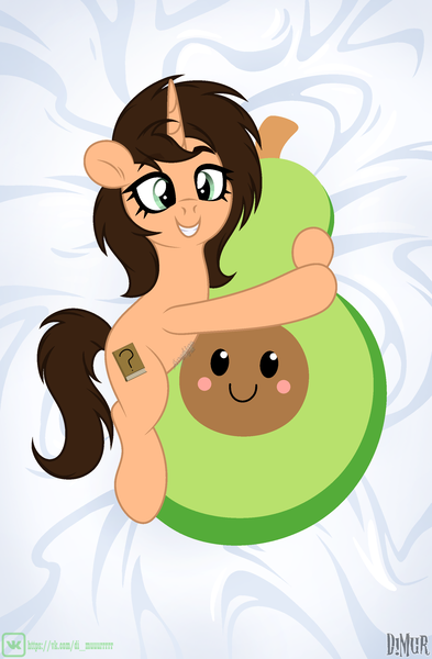 Size: 1830x2795 | Tagged: safe, artist:angelina-pax, derpibooru import, oc, unofficial characters only, avocado, food, hug, image, pillow, pillow hug, plushie, png, solo