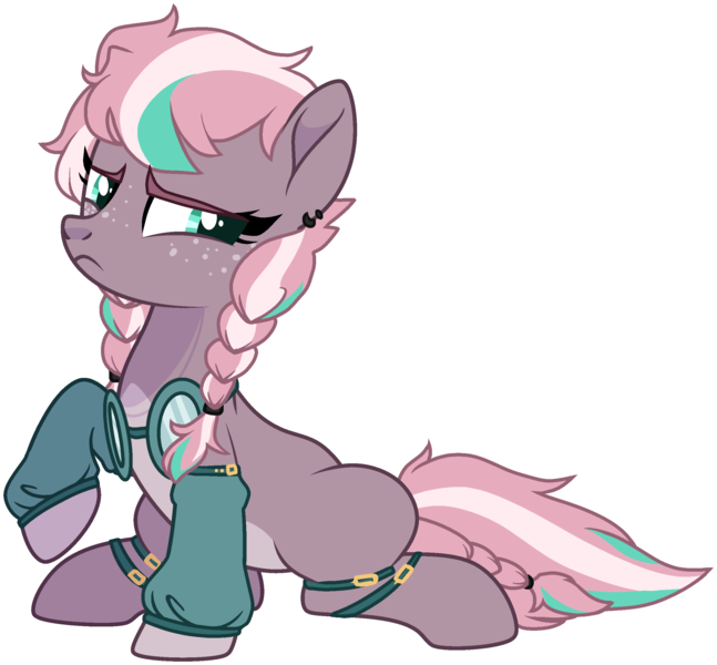 Size: 2466x2286 | Tagged: safe, artist:rickysocks, derpibooru import, oc, earth pony, pony, female, goggles, image, mare, png, simple background, solo, transparent background