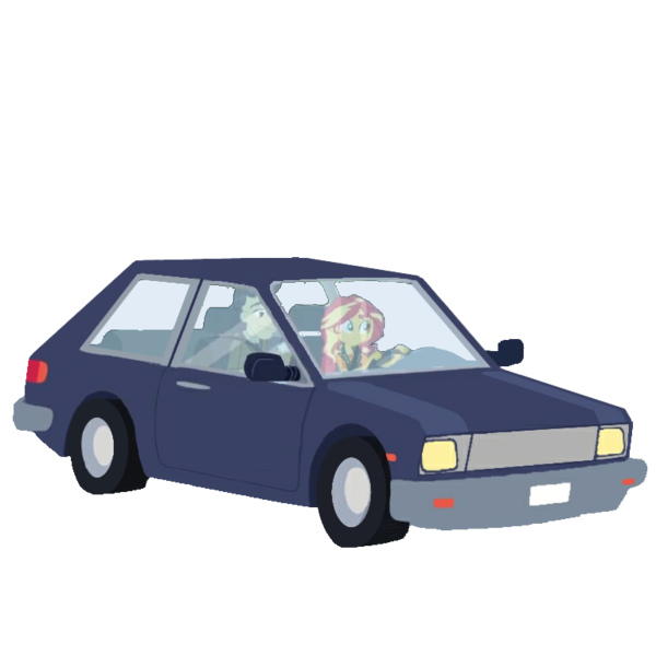 Size: 768x768 | Tagged: safe, artist:thatradhedgehog, derpibooru import, edit, edited screencap, screencap, sunset shimmer, equestria girls, car, image, png, simple background, transparent background, yugo