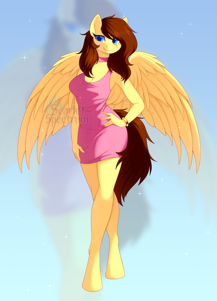 Size: 1274x1769 | Tagged: safe, artist:scarlet-spectrum, derpibooru import, oc, oc:lucy harmony, unofficial characters only, anthro, pegasus, pony, unguligrade anthro, female, image, mare, png, solo