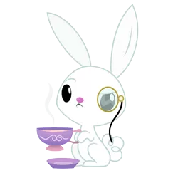 Size: 1000x1000 | Tagged: safe, artist:ashidaru, derpibooru import, angel bunny, rabbit, animal, cup, food, image, monocle, png, simple background, tea, tea time, teacup, transparent background, vector