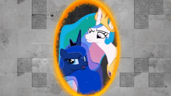 Size: 1280x720 | Tagged: safe, artist:2snacks, derpibooru import, princess celestia, princess luna, alicorn, pony, loony luna, two best sisters play, 2012, 3d, absurd file size, animated, companion cube, controller, female, filly, gmod, image, mare, nostalgia, parody, piranha plant, portal, portal (valve), portal 2, science woona, sound, two best friends play, vulgar, webm, woona, xbox 360 controller, younger, youtube link