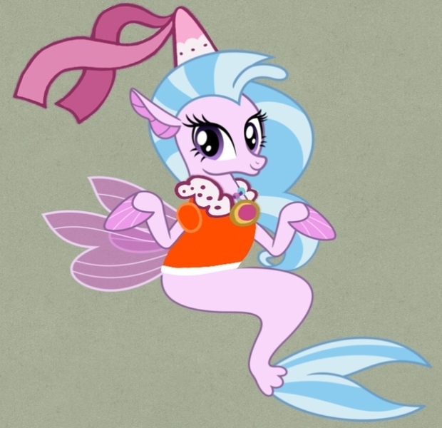 Size: 720x697 | Tagged: safe, artist:darlycatmake, derpibooru import, silverstream, hippogriff, seapony (g4), adorasexy, adorkable, beautiful, clothes, cute, dork, female, hat, hennin, image, jewelry, jpeg, looking at you, looking offscreen, necklace, pretty, princess, princess hat, scarf, sexy, shirt, sitting, smiling, smiling at you