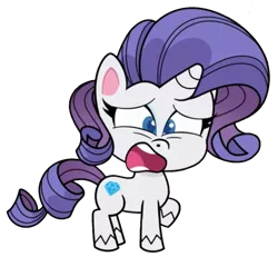 Size: 1171x1083 | Tagged: safe, derpibooru import, edit, edited screencap, screencap, rarity, pony, unicorn, my little pony: pony life, princess probz, spoiler:pony life s01e01, background removed, female, image, mare, not a vector, open mouth, png, shocked, shocked expression, simple background, solo, transparent background