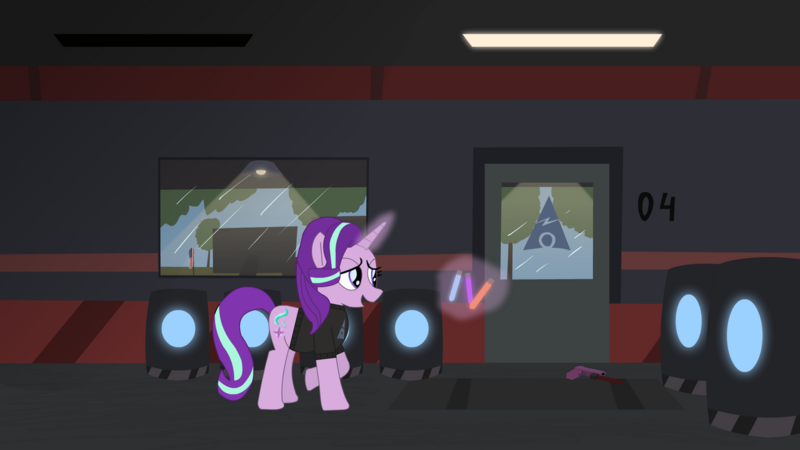 Size: 1280x720 | Tagged: safe, artist:fiveclassified, derpibooru import, starlight glimmer, pony, unicorn, aether, alphaomega, call of duty zombies, female, image, laboratory, mare, png, solo