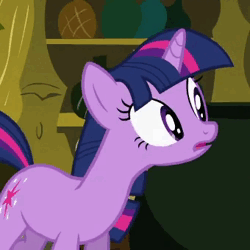 Size: 340x340 | Tagged: safe, derpibooru import, screencap, spike, twilight sparkle, pony, unicorn, season 2, secret of my excess, animated, cropped, female, image, mare, offscreen character, slap, solo focus, sound, twilight is not amused, unamused, unicorn twilight, webm