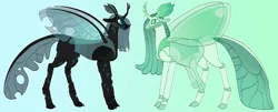 Size: 1280x519 | Tagged: safe, artist:s0ftserve, derpibooru import, queen chrysalis, changeling, changeling queen, alternate design, canterlot wedding 10th anniversary, female, headcanon, headcanon in the description, image, jpeg, redesign, simple background, solo