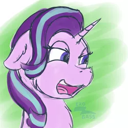 Size: 1000x1000 | Tagged: safe, artist:exobass, derpibooru import, starlight glimmer, unicorn, eww, expression, image, loathing, png, sketch, solo