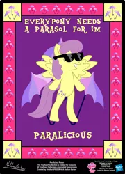 Size: 758x1054 | Tagged: safe, artist:strykarispeeder, derpibooru import, parasol, pegasus, pony, image, png, solo, sunglasses