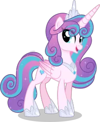 Size: 8000x9743 | Tagged: safe, artist:n0kkun, derpibooru import, princess flurry heart, alicorn, pony, absurd resolution, eye clipping through hair, female, image, looking at you, mare, older, older flurry heart, open mouth, open smile, png, shadow, simple background, smiling, smiling at you, solo, transparent background, vector