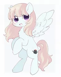Size: 1624x2048 | Tagged: safe, artist:ginmaruxx, artist:kuzuyukuro, derpibooru import, oc, unofficial characters only, pegasus, pony, blushing, cheek fluff, chest fluff, cute, ear fluff, female, image, jpeg, looking at you, mare, ocbetes, open mouth, open smile, simple background, smiling, smiling at you, solo, white background, wings