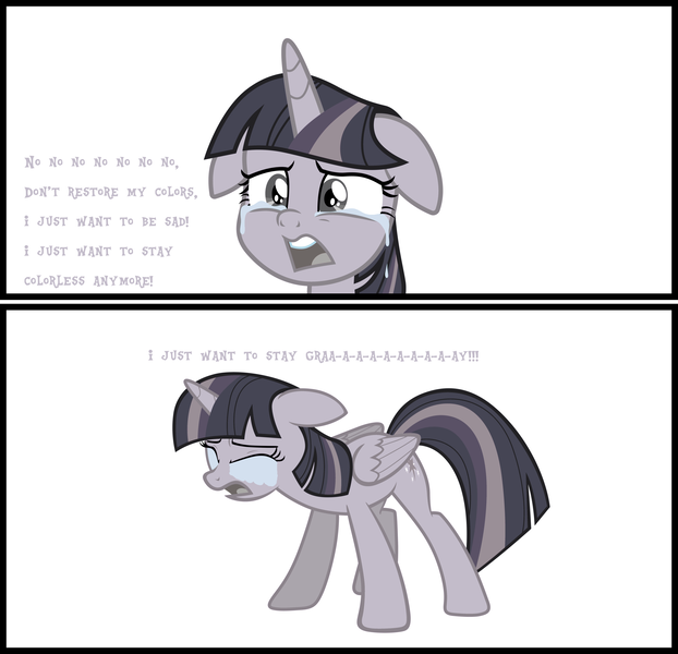 Size: 2774x2678 | Tagged: safe, artist:wardex101, derpibooru import, twilight sparkle, twilight sparkle (alicorn), alicorn, pony, comic, crying, crylight sparkle, discorded, discorded twilight, female, image, open mouth, png, sad, twilight tragedy