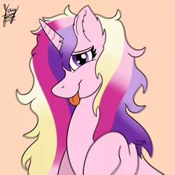 Size: 2048x2048 | Tagged: safe, artist:jay_wackal, derpibooru import, princess cadance, alicorn, pony, canterlot wedding 10th anniversary, female, image, mare, messy mane, png, raised hoof, simple background, solo, tongue out