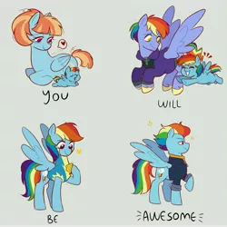 Size: 8640x8640 | Tagged: safe, artist:aylufujo, derpibooru import, bow hothoof, rainbow dash, windy whistles, pegasus, pony, baby, baby dash, baby pony, clothes, cute, dashabetes, eyelashes, father and child, father and daughter, female, filly, filly rainbow dash, flying, foal, gray background, heart, hoof hold, image, jpeg, looking back, lying down, male, mare, medal, mother and child, mother and daughter, newborn, older, older rainbow dash, pictogram, prone, raised hoof, simple background, smiling, solo, underhoof, uniform, unshorn fetlocks, upscaled, wings, wonderbolt trainee uniform, you, younger